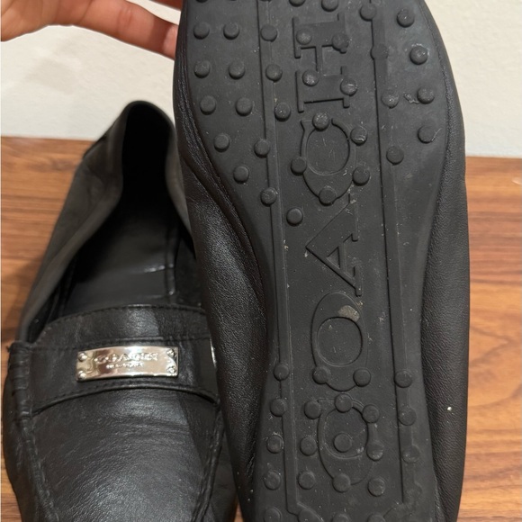 Coach Women’s Fredrica Black Pebbled Leather Loafers Size 9B - Picture 6 of 11